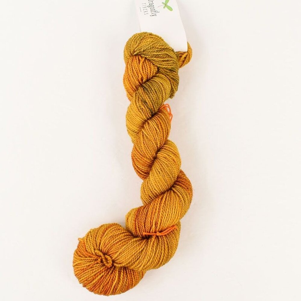 Dragonfly Fibers Dragon Sock Yarn Superwash Merino Hand-Dyed Golden Compass